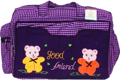 

Ole Baby Big Amazing Striped Smart Organizer Best Material 100% Cotton Tote Diaper Bag(Purple)
