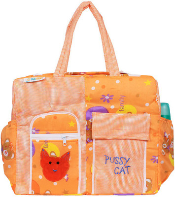 

Ole Baby Big Multi-Utility Amazing Apple and Checkered Fabric Diaper Bag(Orange)