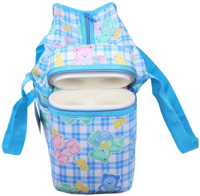 

N&M Cyan Premium Multi color Teddy Checks Prints With Warmer Tote Diaper Bag(CYAN)