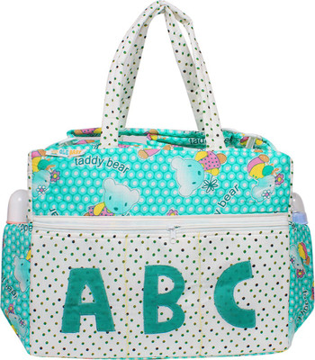 

Ole Baby ABC Big Amazing Striped Cotton Smart Organizer Best Material 100% Cotton, Multi-function Tote Diaper Bag(Green)