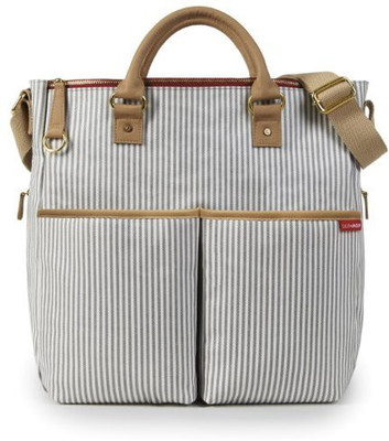 

Skip Hop Duo Special Edition Diaper Bag - French Stripe Diaper Bag(White, Beige), Beige;white