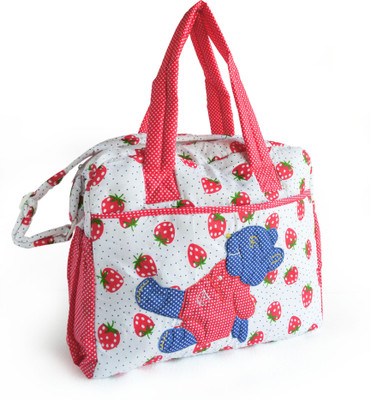 

Duck Teddy Bear 2 Messenger Diaper Bag(White, Red), Red;white