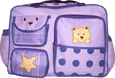 Kiwi Star Teddy Patch with Polka Diaper Bag Multicolor