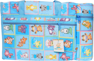 

Ole Baby Cyan Premium Multi color Teddy Checks Print With Warmer Tote Diaper Bag(Blue)
