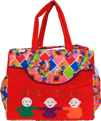 

Ole Baby Big Amazing Cotton Smart Organizer Best Material 100% Cotton, Multi-function Tote Diaper Bag(Red)