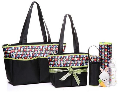 

Baby Grow Colorland Amber Tote Changing Mum Mother Bag Diaper Bag 5pcs Set(Balck\Green)