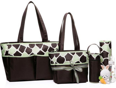 

Baby Grow Colorland Amber Tote Changing Diaper Bag 5pcs Set(Brown/Green Cowy)