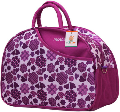 

Ole Baby Attractive Applique Multipurpose,Amazing Printed Smart Organizer Best Material, Multi-function,Waterproof and Washable Diaper Bag(Purple)