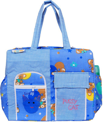 

Ole Baby Big Multi-Utility Amazing Apple and Checkered Fabric Diaper Bag(Blue)