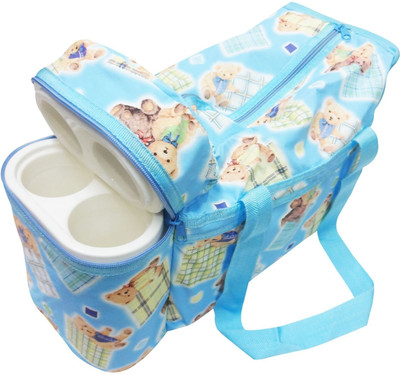 

Ole Baby Premium Multi Purpose Cute Teddy Print with Warmer Tote Diaper Bag(Blue)