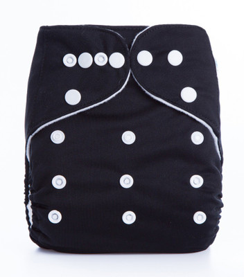 

N&M N&M Black Baby Cloth Diaper washable Solid Color Baby Nappy One Size Adjustable(3-15 Kgs) Cloth Diapers - M