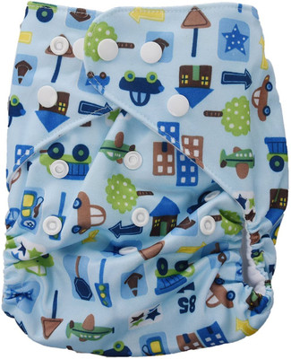 

Baby Bucket All-In-One Bottom-bumpers Cloth Diaper (Printed Blue) - M