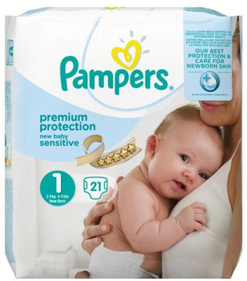 

Pampers Premium Protection New Baby Sensitive Diapers (Size 1) - Mini-27Pc (3-6Kg) - New Born(27 Pieces)