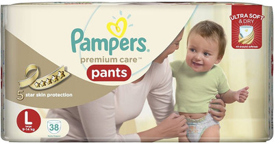 

Pampers Premium Care Pants (9 - 14 Kgs) - L(38 Pieces)