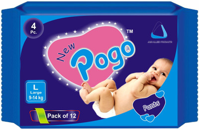 

New Pogo Diaper Pants - Pack Of 4(Set Of 12) - L(48 Pieces)