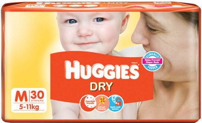 

Huggies New Dry Diaper - M(30 Pieces)