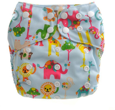 

Baby Bucket All in one reusable diaper, Blue printed