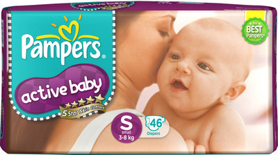 

Pampers Active Baby Taped Diapers - S(46 Pieces)