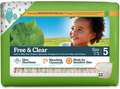 Seventh Generation Free and Clear Size 5 Animal Print - L(23 Pieces)