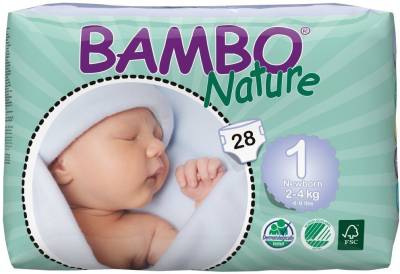Bambo Nature Premium Baby Diapers, Newborn, Size 1 - S