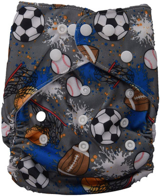 

Baby Bucket All-In-One Bottom-bumpers Cloth Diaper (Printed Grey) - M