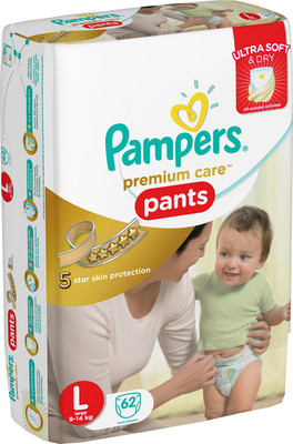 

Pampers Premium Care Pants Diapers - L(62 Pieces)