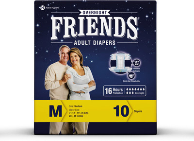 

Friends Overnight Diaper 16 Hours Protection - M(10 Pieces)