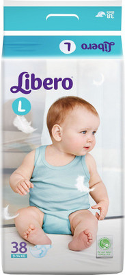 

Khareedi Libro Open Diapers Large Size for 9-14 Kg babies - L(38 Pieces)