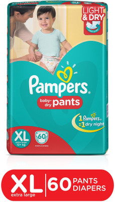 

Pampers Pants Diapers Extra Large Size 60 pc Pack - XL(60 Pieces)