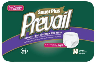 

Prevail Super Plus Disposable Underwear - Size 44 To 58 Inches - L(14 Pieces)