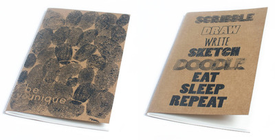 

Ink and Graphite A5 Notebook(Kraft Series Combo - Be Unique and Eat Sleep Repeat, Brown)