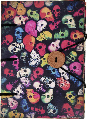 

Craft Play A5 Diary(Skull Print Special Binding With Button, Multicolor)