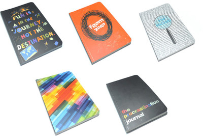 

Ink and Graphite A5 Notebook(Paperback Collection Set of 5, Multicolor, Pack of 5)