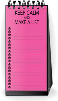 Nourish Desktop Standing Keep Calm and Make a List Pink Regular Desk Planner Ruled 50 Pages(Pink)