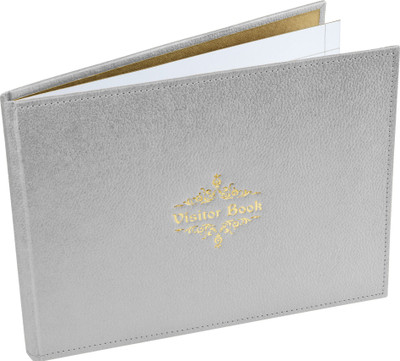 

Eco-Leatherette Regular Visitor's Book(Handcrafted, Silver)