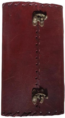 

eShilp Regular Journal(Handmade Plain Leather Cover Diary-2lock-Side Stitch Size 23x13x2.5 Cm Brown, Brown)