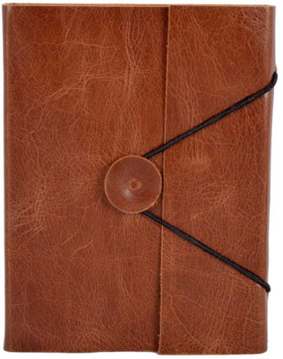 CRAFT CLUB soft leather diary with button Regular Diary UNRULED 200 Pages(Brown)