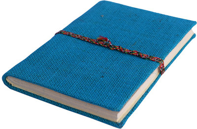 

eShilp Regular Journal(Handmade Diary-Jute Fabric Cover-Bahi Binding Size 18x13x1.3 Cm, Blue)