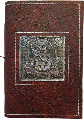 

Rstore Book-size Diary(Handmade Ganesh Print Metal Logo Bahi Diary (Size 10x7 inch), Multicolor)
