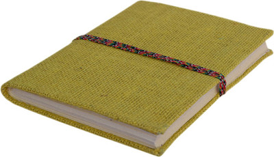 

eShilp Regular Journal(Handmade Diary-Jute Fabric Cover-Bahi Binding Size 18x13x1.3 Cm, Yellow)