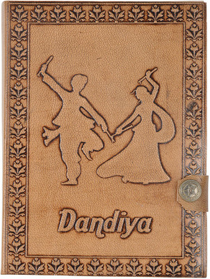 

Hare Krishna Handicrafts Regular Diary(Dandiya Emboss Handmade Leather Diary, Tan)