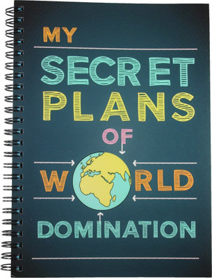 Nourish My Secret Plans of World Domination Plain Pages A5 Diary Unruled 75 Pages(Blue)