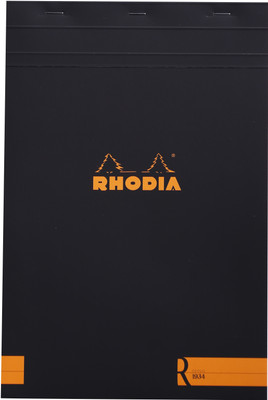 

Rhodia A4 Note Pad(Basics Black R Stapled - No. 19 - A4+ - 318 mm x 210 mm, Black)