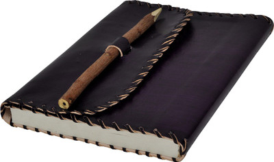 

Lal Haveli Regular Diary(Handmade Paper Leather Notebook Office Diary Notepad Journal Book with Pencil, Blue)