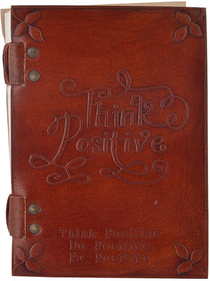 

Hare Krishna Handicrafts Regular Diary(Think Positive Leather handmade paper diary, Brown)