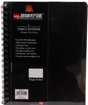 

Bilt Matrix B5 Notebook(1 Subject, Black)