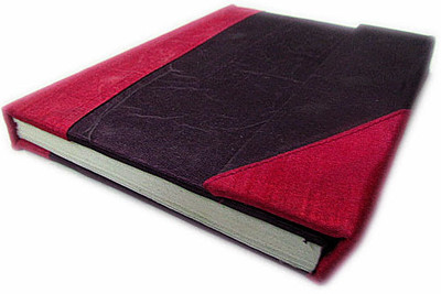 

Indha Craft A6 Diary(Dupion Silk Fabric Cover, Purple, Pink), Pink;purple