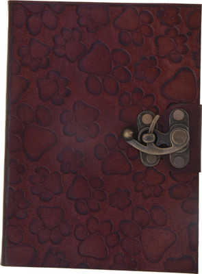 

Craft Play A5 Diary(Leather Paw Emboss With Lock, Brown)