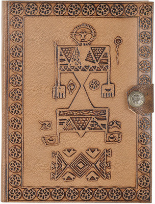 

Hare Krishna Handicrafts Regular Diary(Traditional Folk Painting Emboss Handmade leather Diary, Tan)