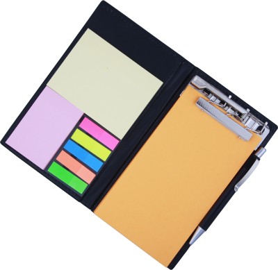 COI MEMO NEON ORANGE NOTE PAD/MEMO NOTE BOOK WITH STICKY NOTES & CLIP HOLDER IN DIARY STYLE A5 Memo Pad unruled 50 Pages(NEON ORANGE)